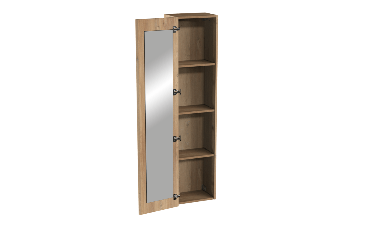 Storke Edge Badhochschrank: Hängend, mit Spiegel, Eiche rustikal, 40 x 30 x 170 cm