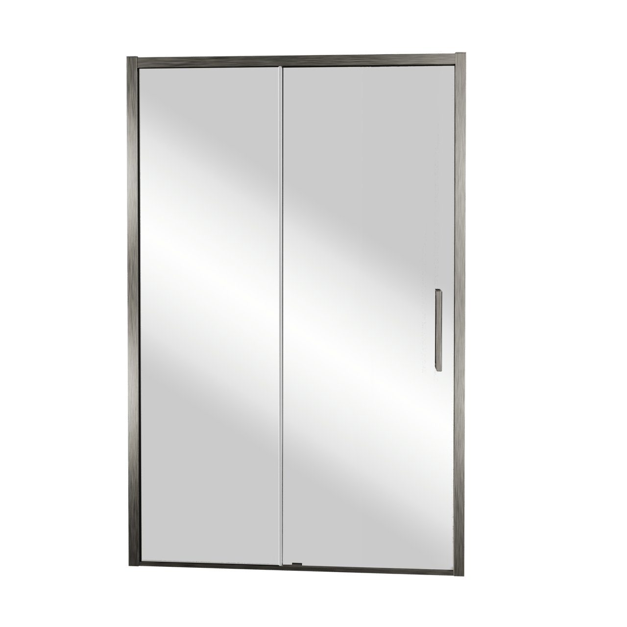 Balmani Senses Design porte coulissante à gauche 140 cm x 210 cm verre Miroir Reflex, Profil Brushed GunMetal