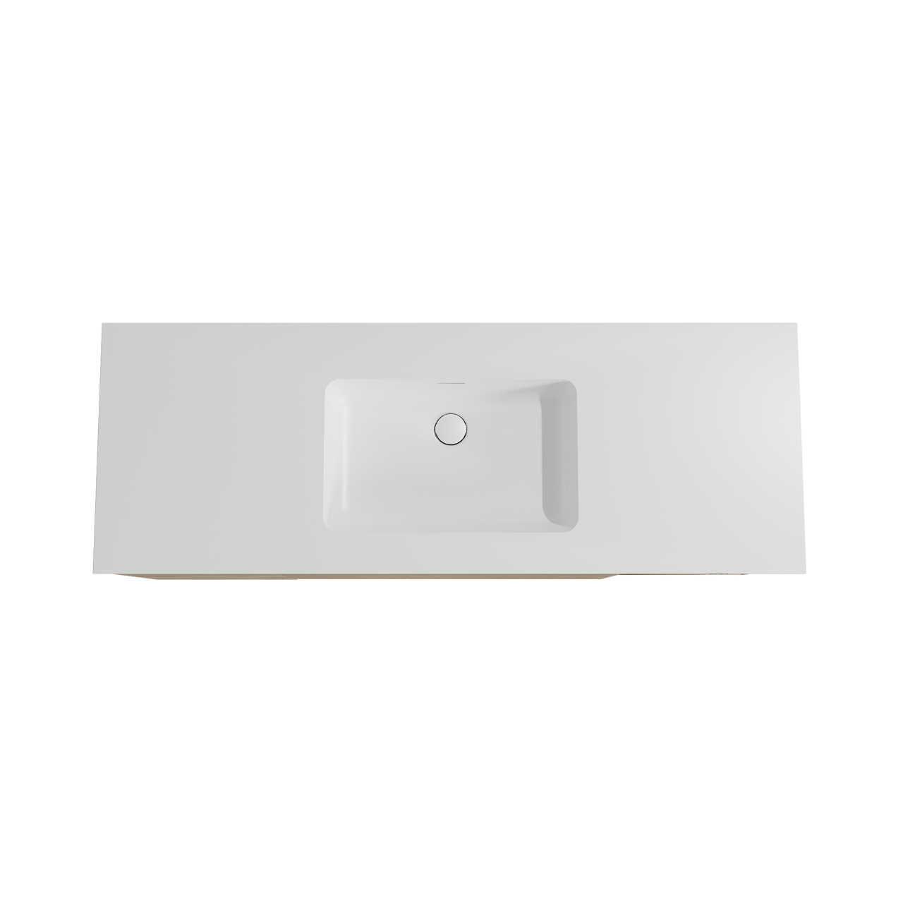 Storke Edge zwevend badkamermeubel 145 x 52 cm ruwe eik met Mata enkele wastafel in solid surface mat wit