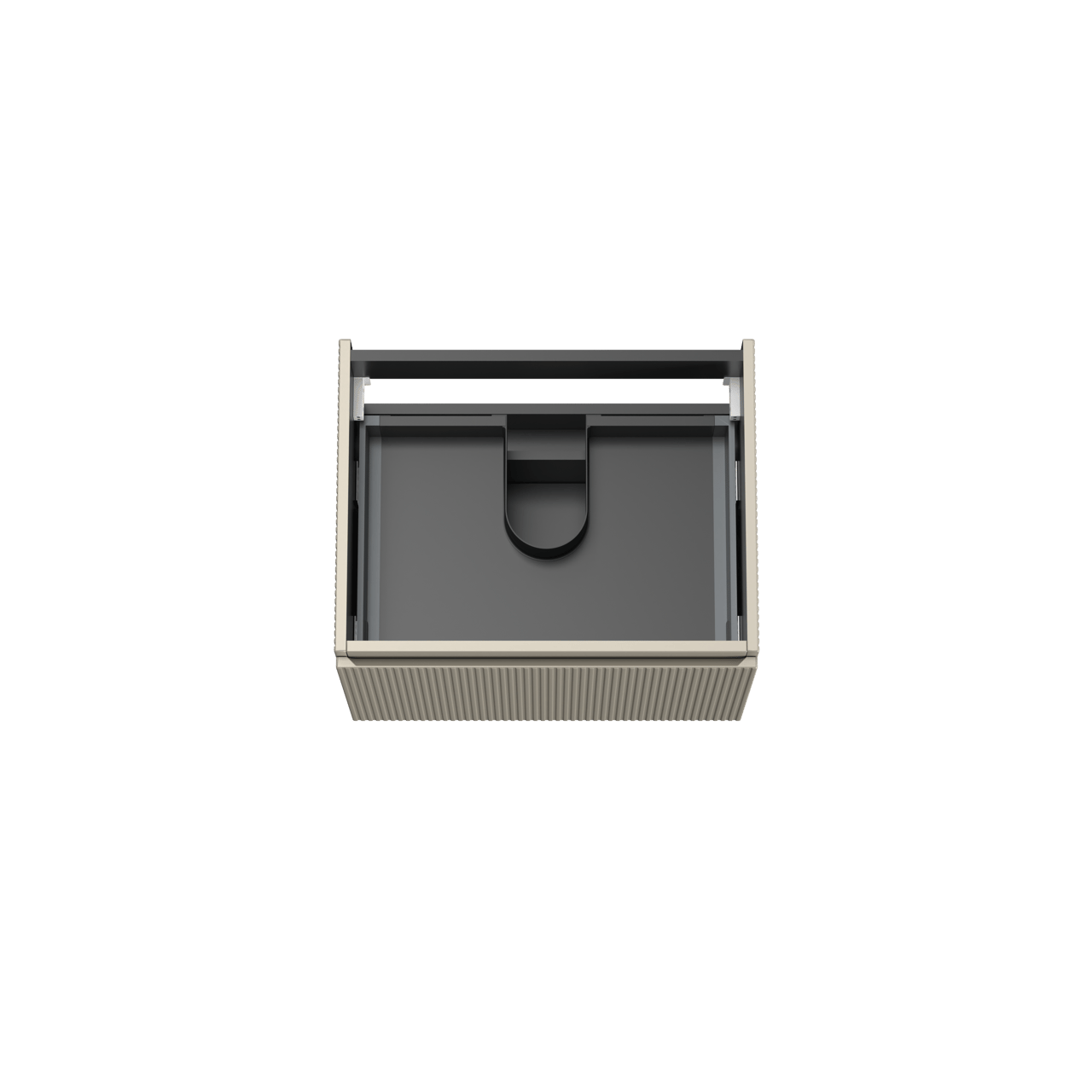 Storke Ribs meuble sous-vasque suspendu 65 x 52 cm soie grise 2 tiroirs