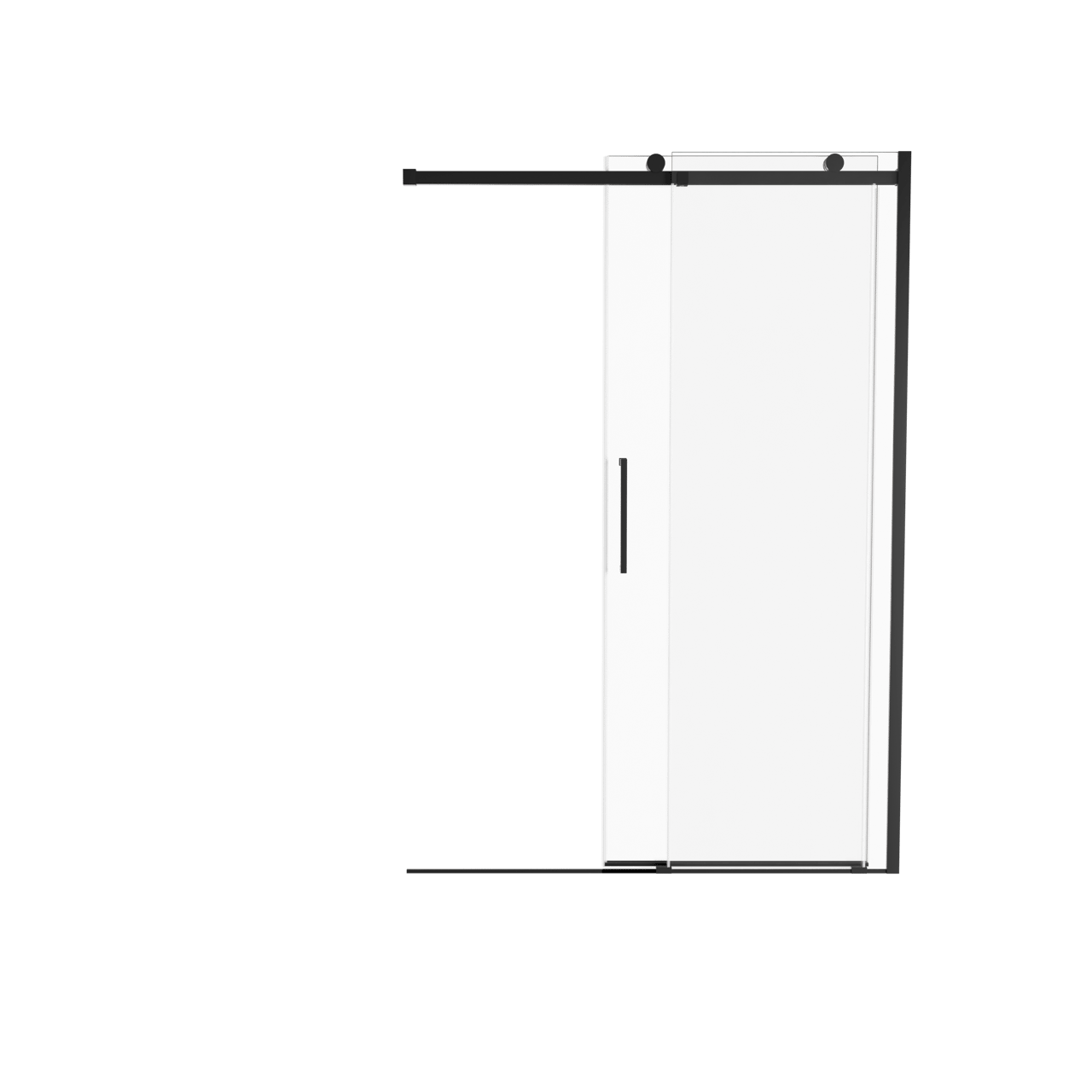 Luca Varess Boltano porte coulissante 140 cm x 200 cm verre transparent profil noir mat
