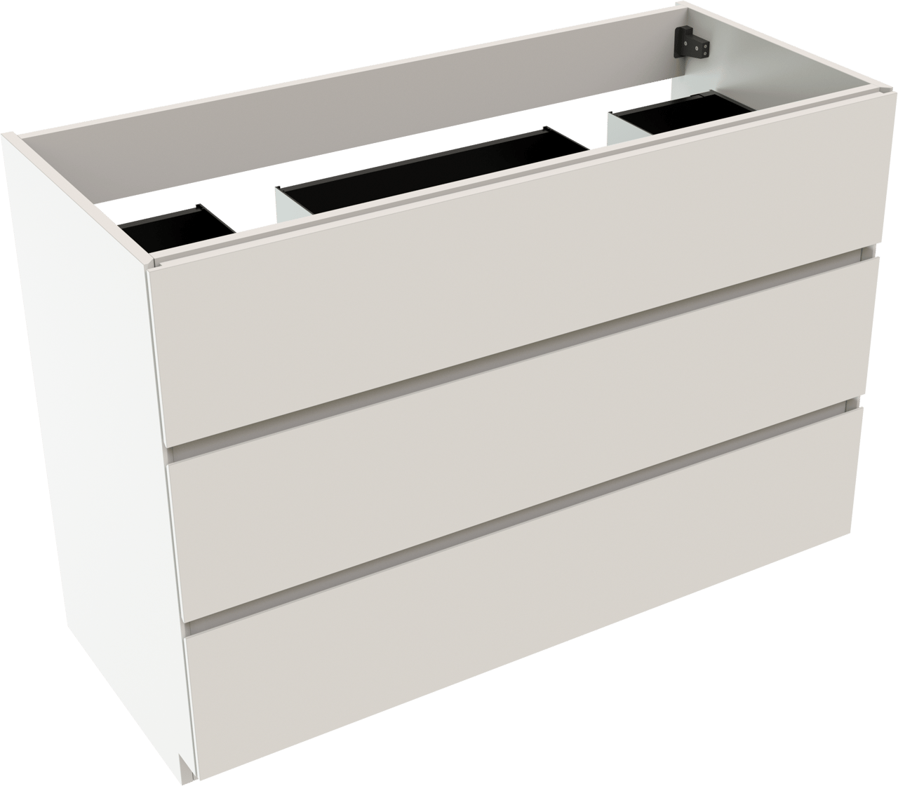 Storke Edge staande wastafelonderkast 120 x 52 cm Glanzend Wit 3 lades 2 sifonuitsparingen