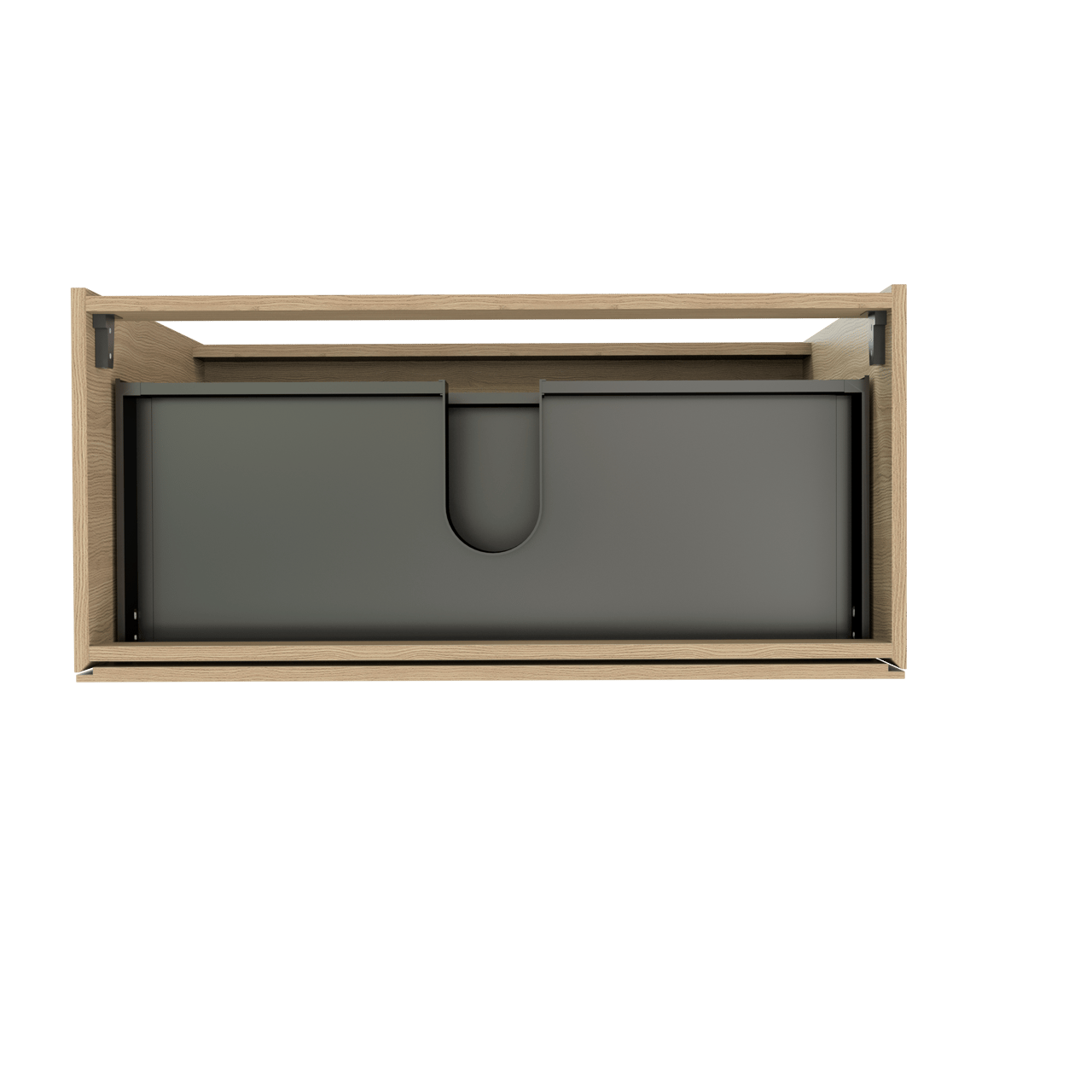 Storke Edge meuble sous-lavabo a poser 100 x 46 cm chêne naturel 3 tiroirs