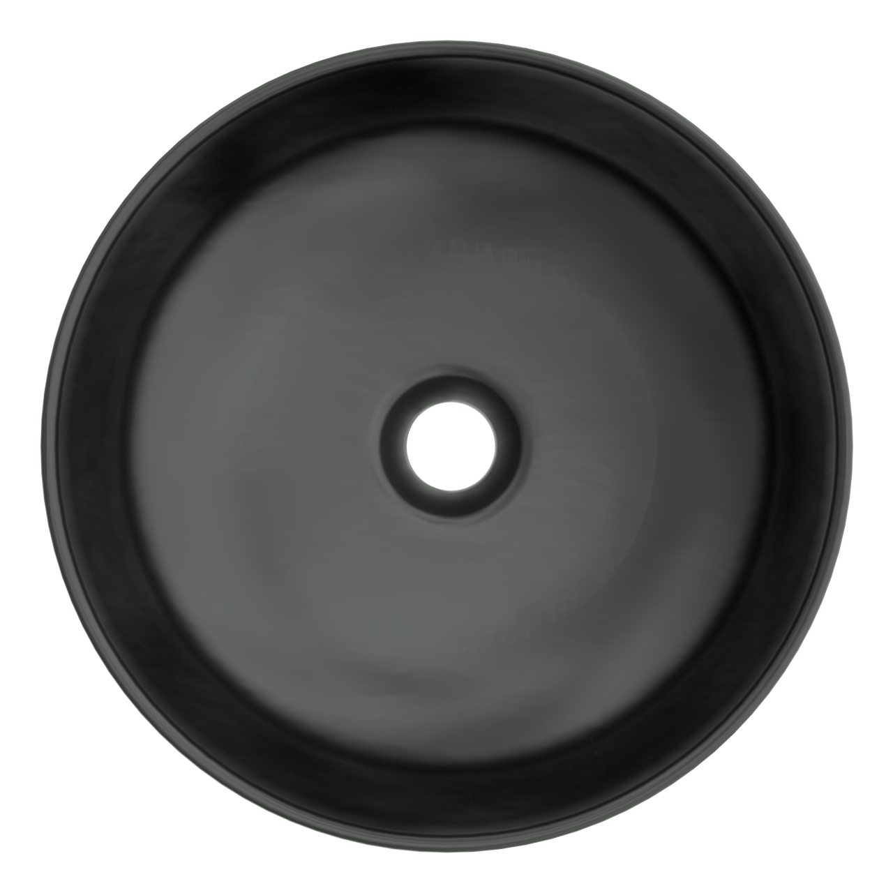 Luca Varess Perla Aufsatzwaschbecken: Schwarz Matte Keramik, rund, Ø 34 cm