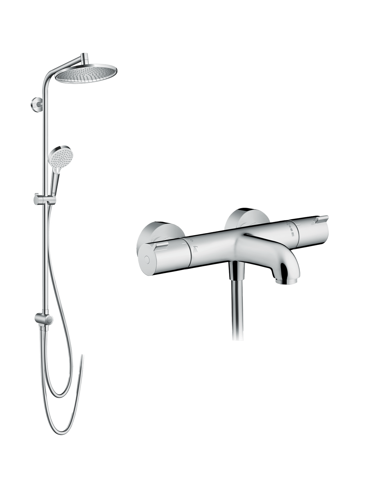 Hansgrohe Ecostat 1001 CL muurmontage opbouw thermostatische badkraan Glanzend Chroom