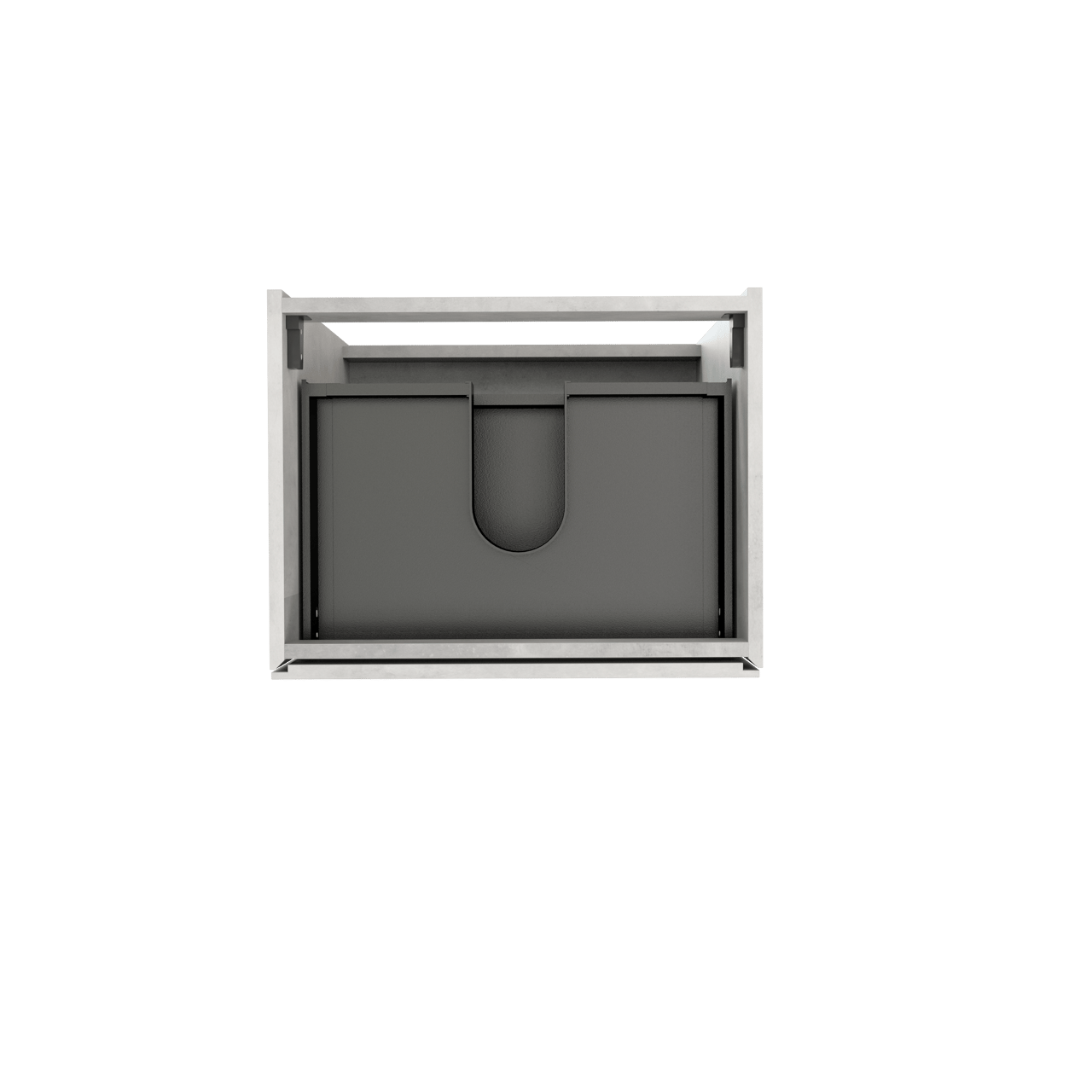 Storke Edge stehender Bad-Unterschrank, 60 x 46 cm, Beton silbergrau, 3 Schubladen