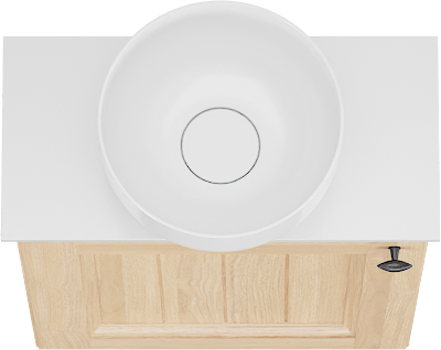 Balmani Lemon meuble wc suspendu 42 x 21 cm chêne naturel avec Facetta tablette et Bowl vasque à poser en Solid Surface mat