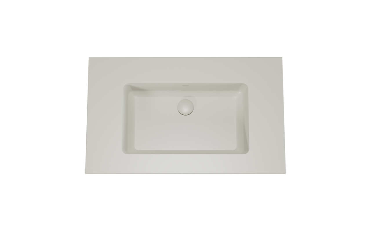 Storke Diva enkele wastafel mat zijdegrijze top solid 85 x 52 cm