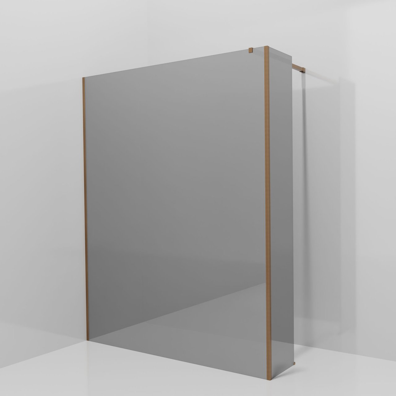 Balmani Modular douche à l'italienne avec paroi latérale fixe: 160 x 200 cm, Miroir Reflex, avec coating, Profil Brushed Rosegold