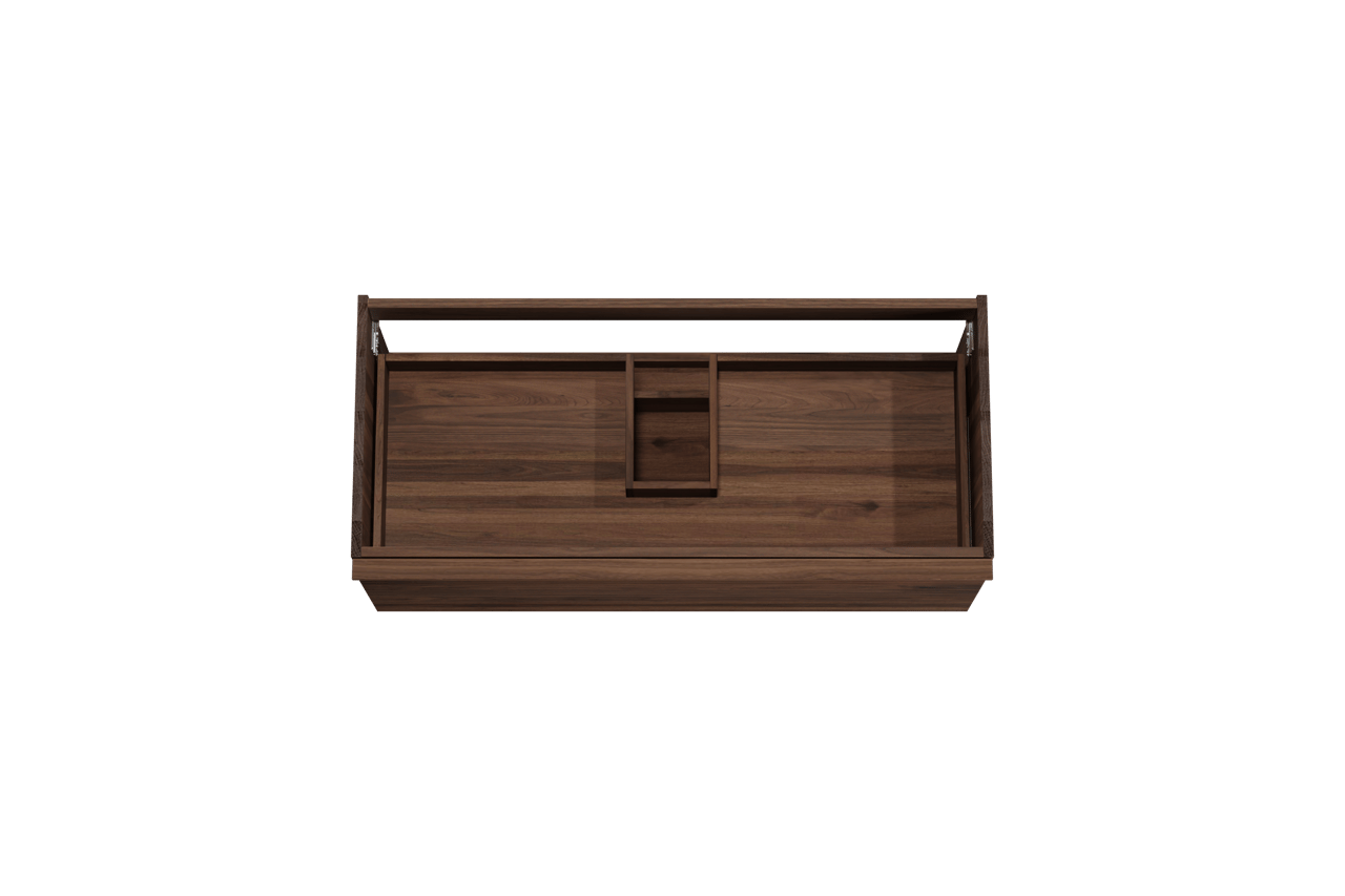 Balmani Forma meuble sous-vasque suspendu nervure horizontale 120 x 55 cm noyer Américain 2 tiroirs