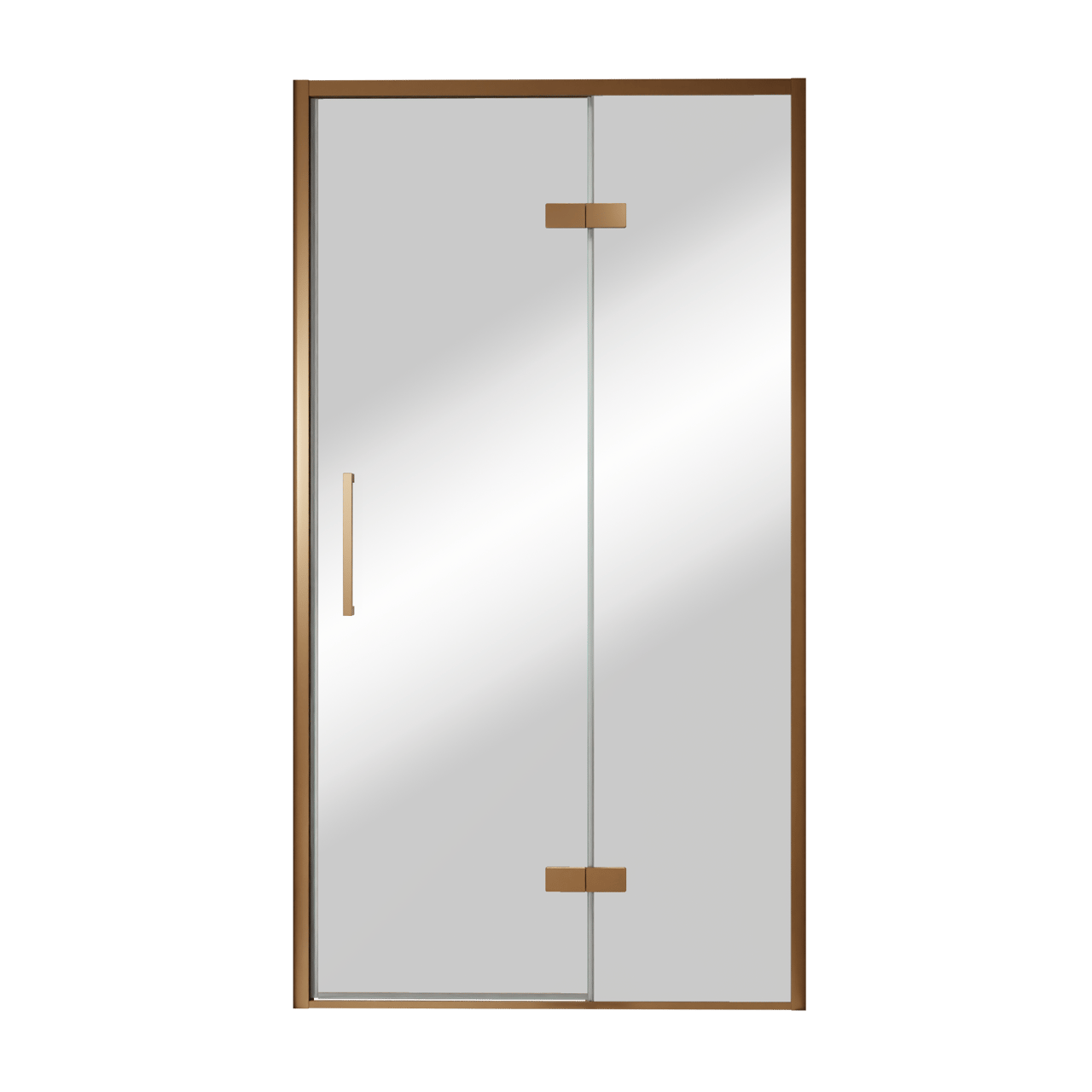 Balmani Senses Design porte pivotante à droite 120 cm x 210 cm verre Miroir Reflex, Profil Brushed Rosegold, coating inclus