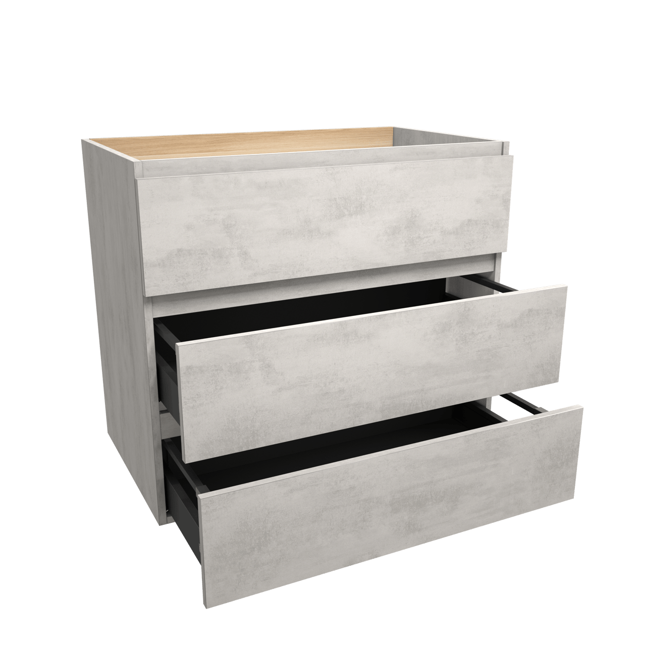 Balmani Lucida staande wastafelonderkast 90 x 55 cm beton zilvergrijs 3 lades