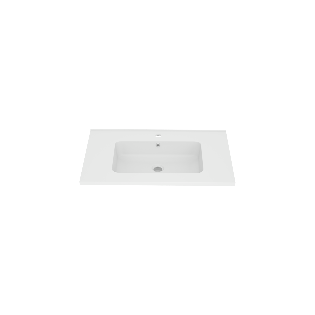 Linie Vano enkele wastafel mat composiet marmer 70 x 46 cm