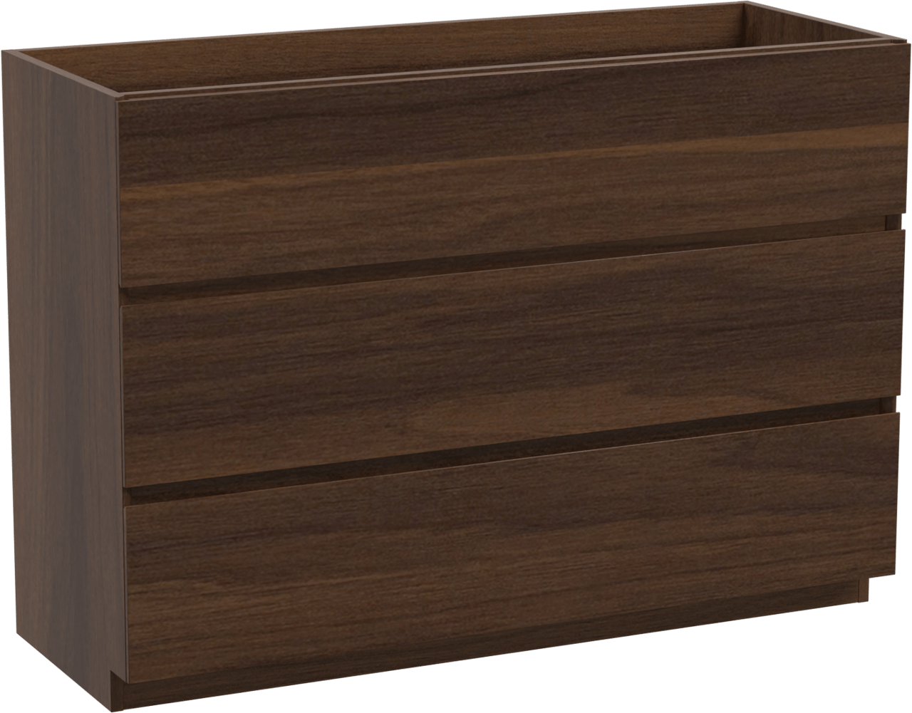Storke Edge staande wastafelonderkast 120 x 46 cm notelaar 3 lades