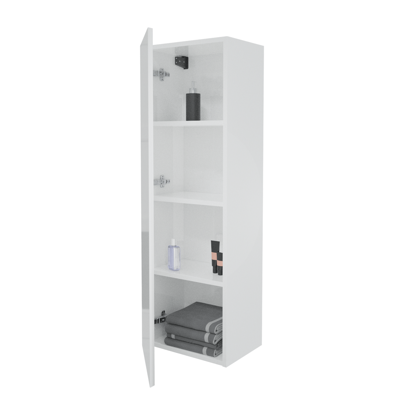 Storke Edge zwevende badkamerkast Glanzend Wit 40 x 30 x 125 cm