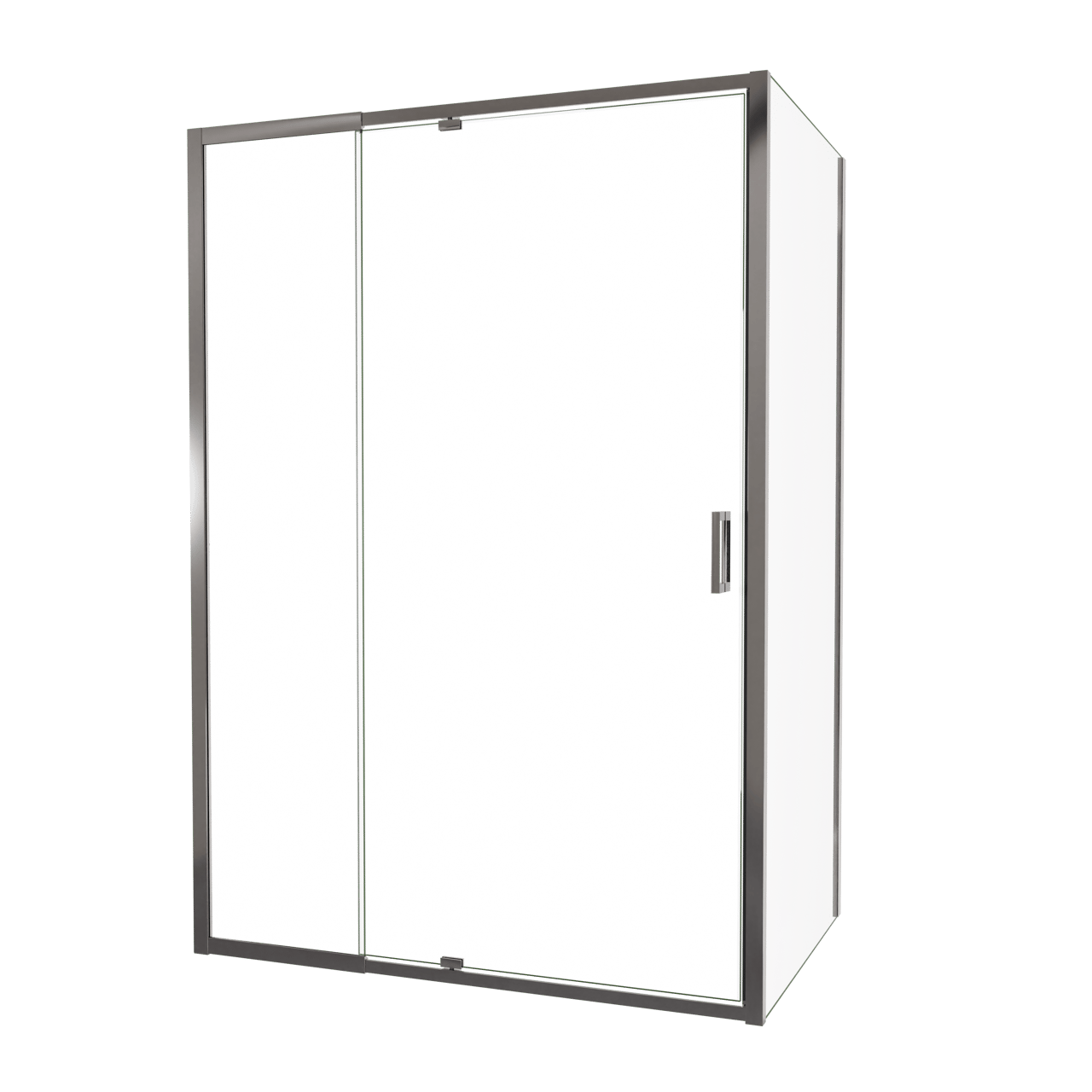 Luca Varess Vidor Telescope douchehoek met draaideur en vaste zijwand 140 x 90 cm helder glas glans chroom profiel