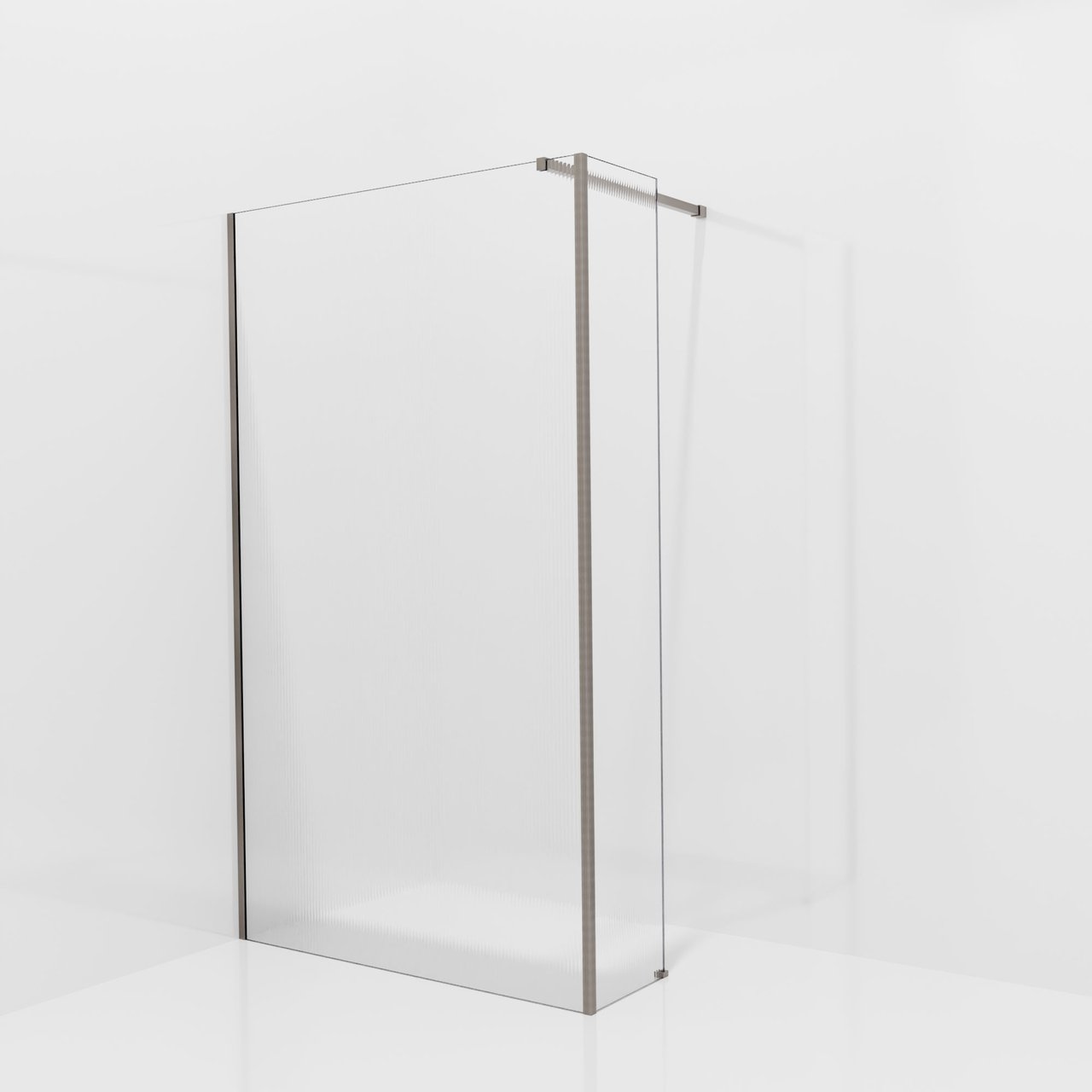 Balmani Modular douche à l'italienne avec paroi latérale fixe: 120 x 200 cm, Ribs, avec coating, Profil Brushed GunMetal
