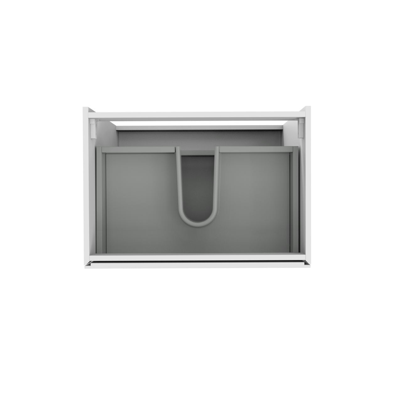 Storke Edge meuble sous-vasque a poser 75 x 52 cm Blanc Brillant 3 tiroirs