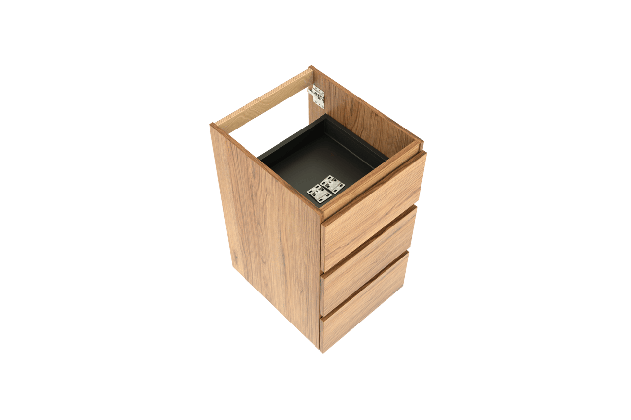 Balmani Lucida meuble sous-vasque a poser 45 x 55 cm teck 3 tiroirs