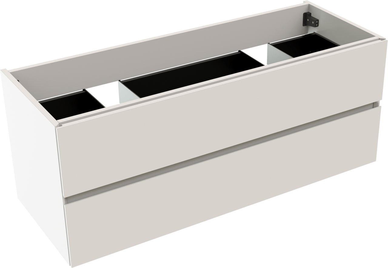 Storke Edge zwevende wastafelonderkast 120 x 46 cm mat wit 2 lades 2 sifonuitsparingen
