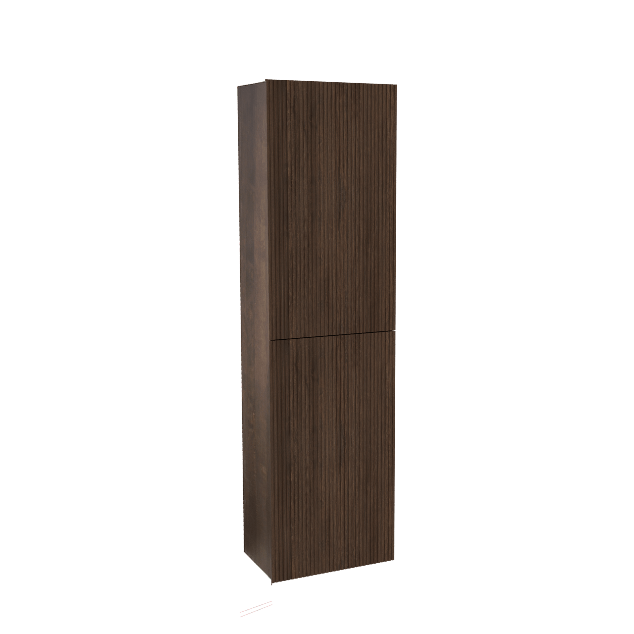 Balmani Forma zwevende badkamerkast gerookte eik 42 x 30 x 150 cm vert. sym. groef