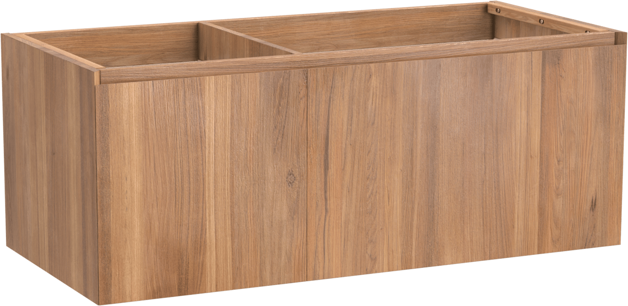 Balmani Idra by Mitra meuble sous-lavabo suspendu 120 x 55 cm asymétrique droite teck 4 tiroirs