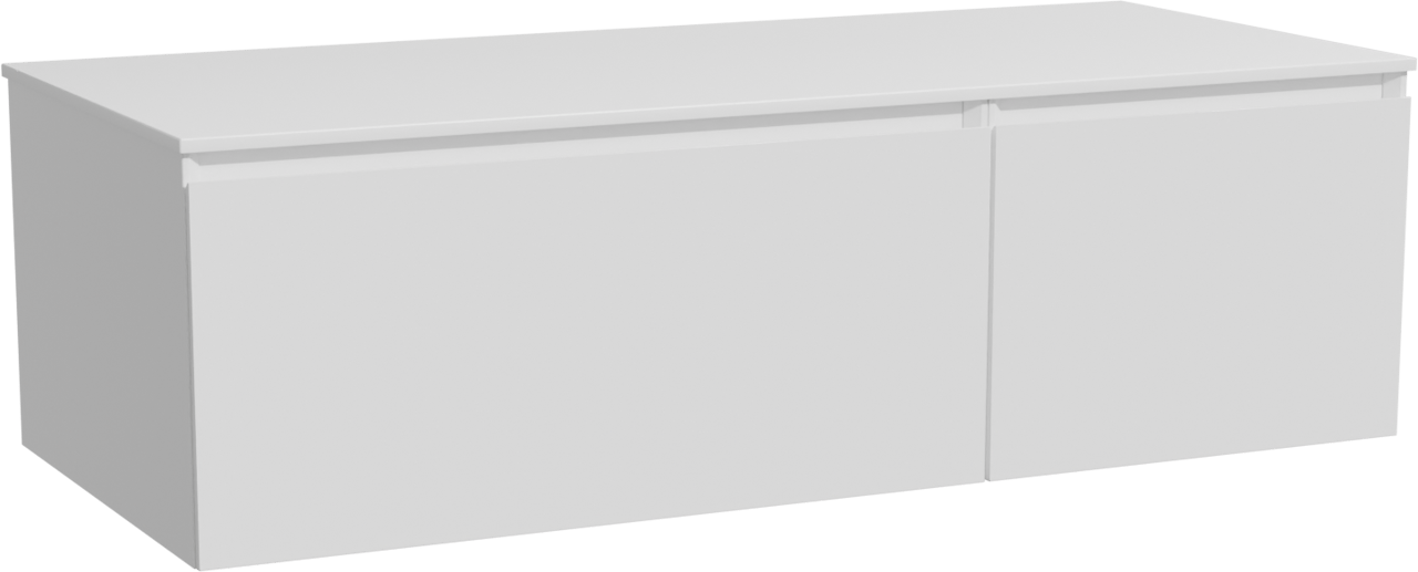 Storke Edge zwevend badkamermeubel 120 x 52 cm glanzend wit met Tavola enkel of dubbel tablet in solid surface mat wit