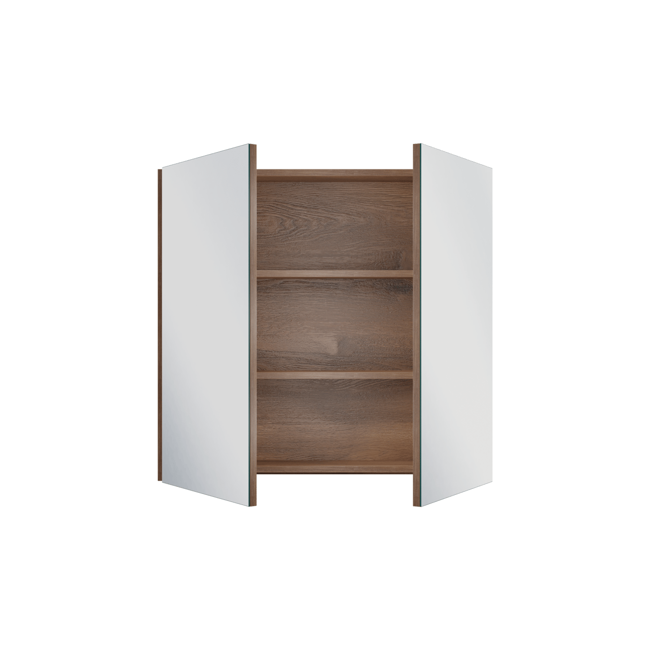 Linie Montro Spiegelschrank Bad: 80 x 75 cm, braune Eiche