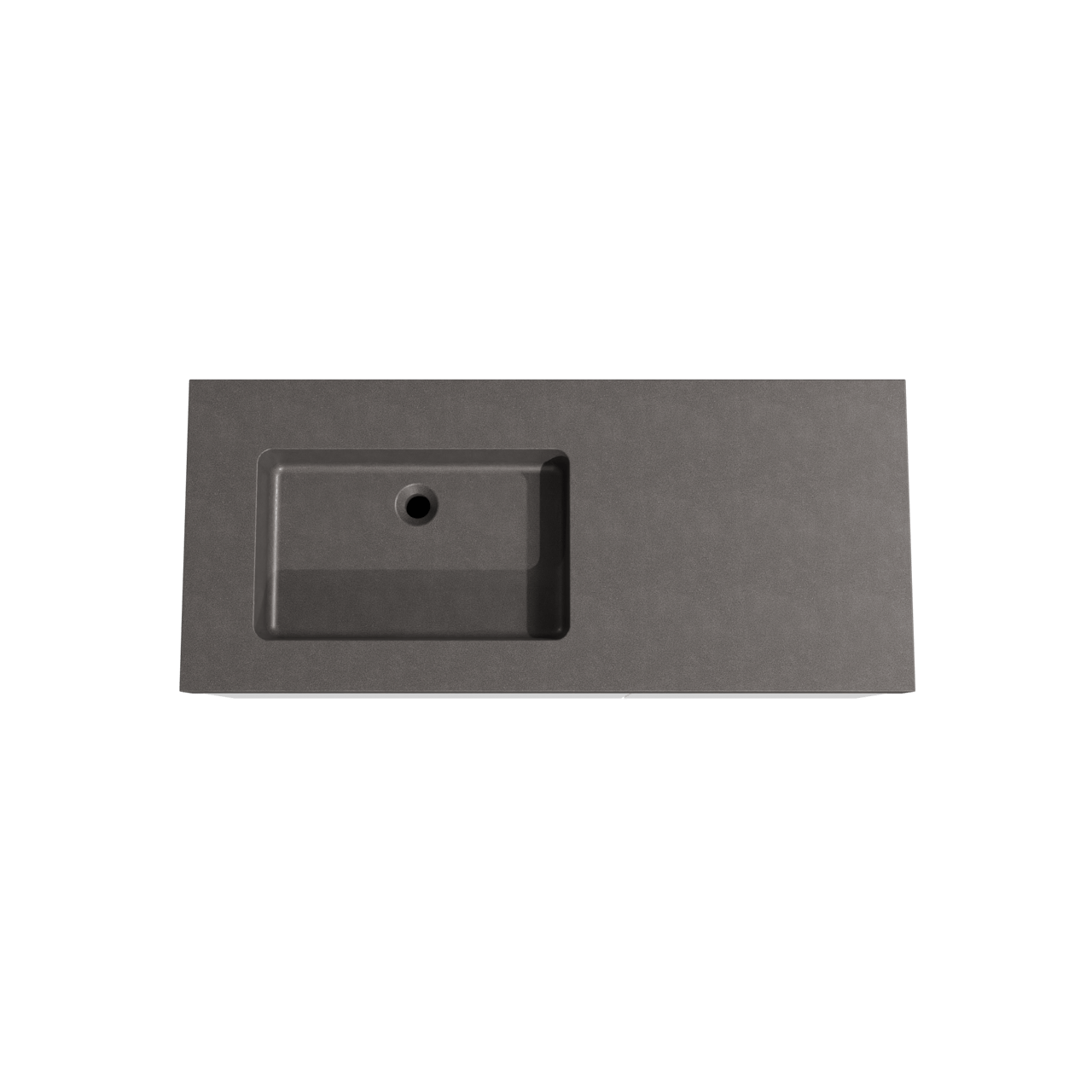 Storke Edge zwevend badkamermeubel 120 x 52 cm mat wit met Scuro High asymmetrisch linkse wastafel in kwarts mat zwart