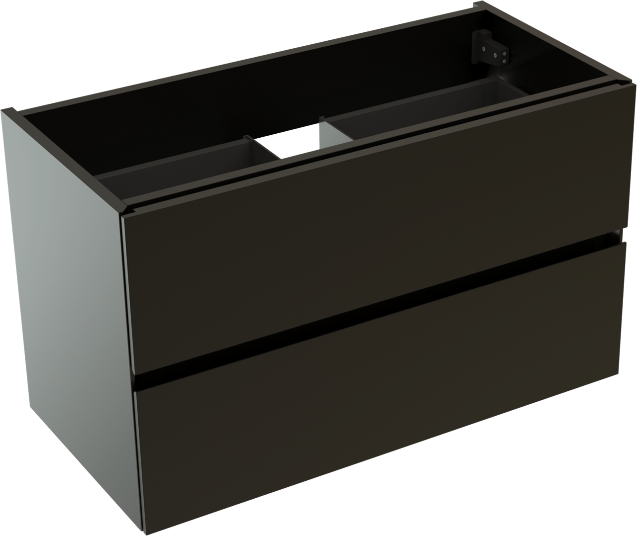 Storke Edge zwevende wastafelonderkast 80 x 40 cm Mat Zwart 2 lades