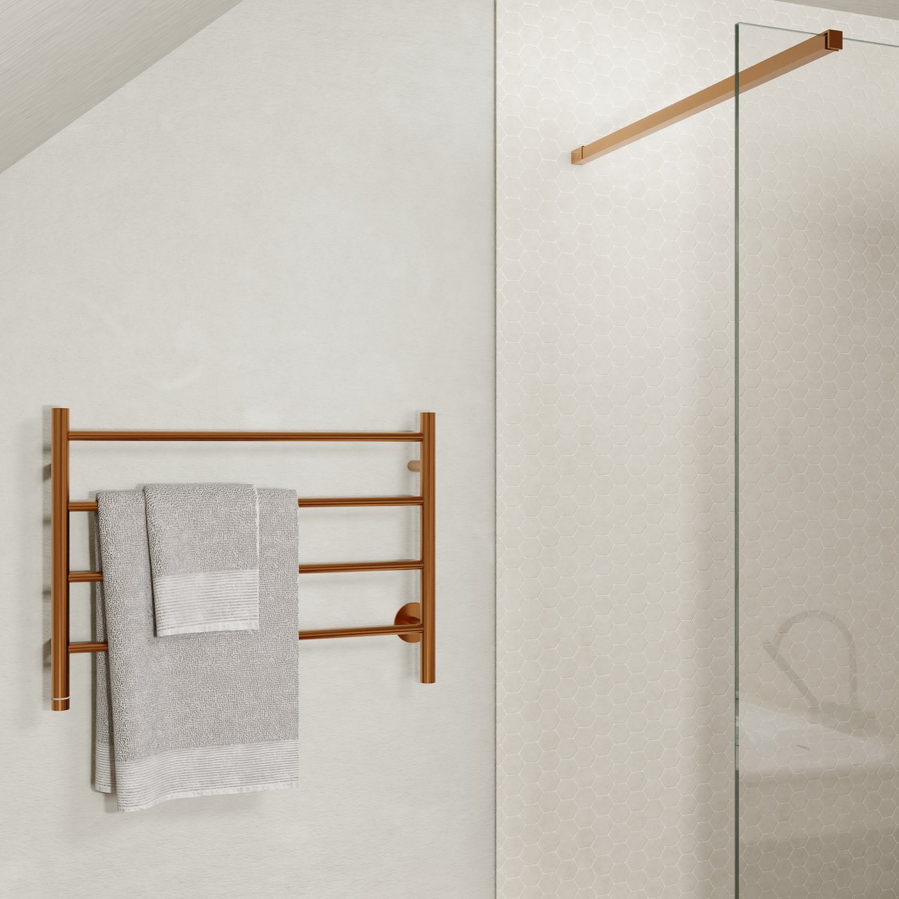 Blaufoss Odda Basso handdoekwarmer 55 x 75 cm brushed rosegold 50W