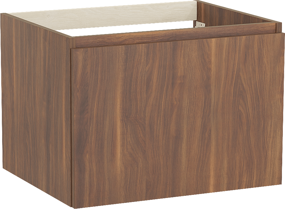 Balmani Sfera by Lucida hängender Waschbeckenunterschrank: 67,5 x 55 cm, Amerikanischer Nussbaum, 2 Schubladen