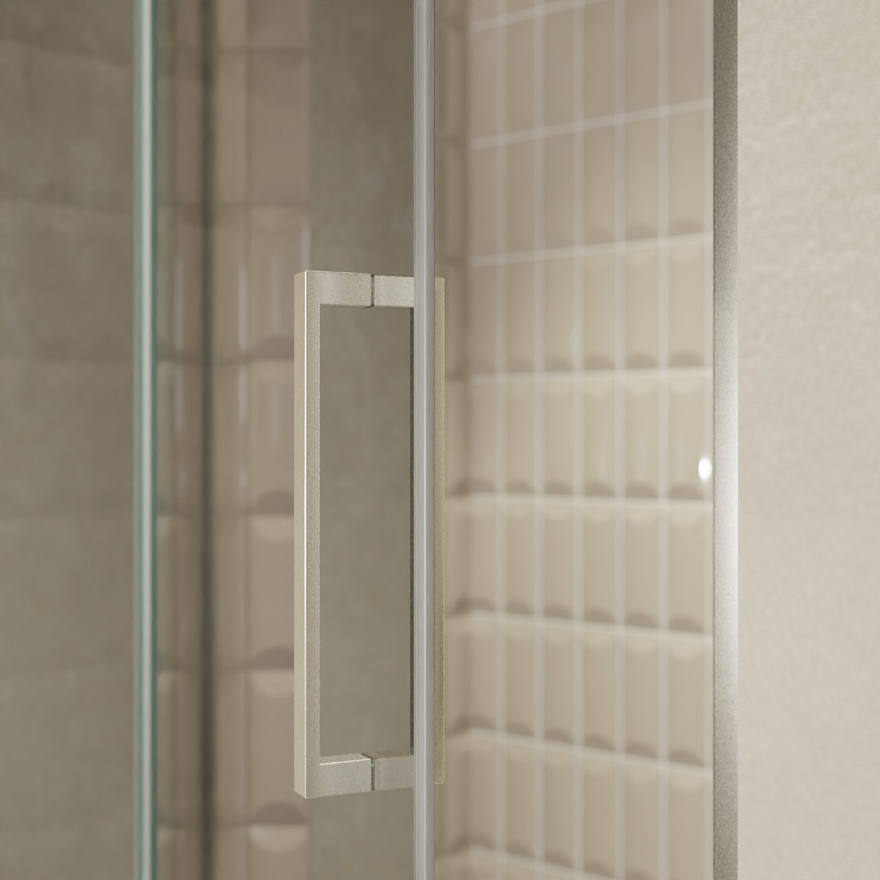 Balmani Senses Design porte pivotante à gauche 120 cm x 210 cm verre Miroir Reflex, Profil Brushed CoolMetal, coating inclus
