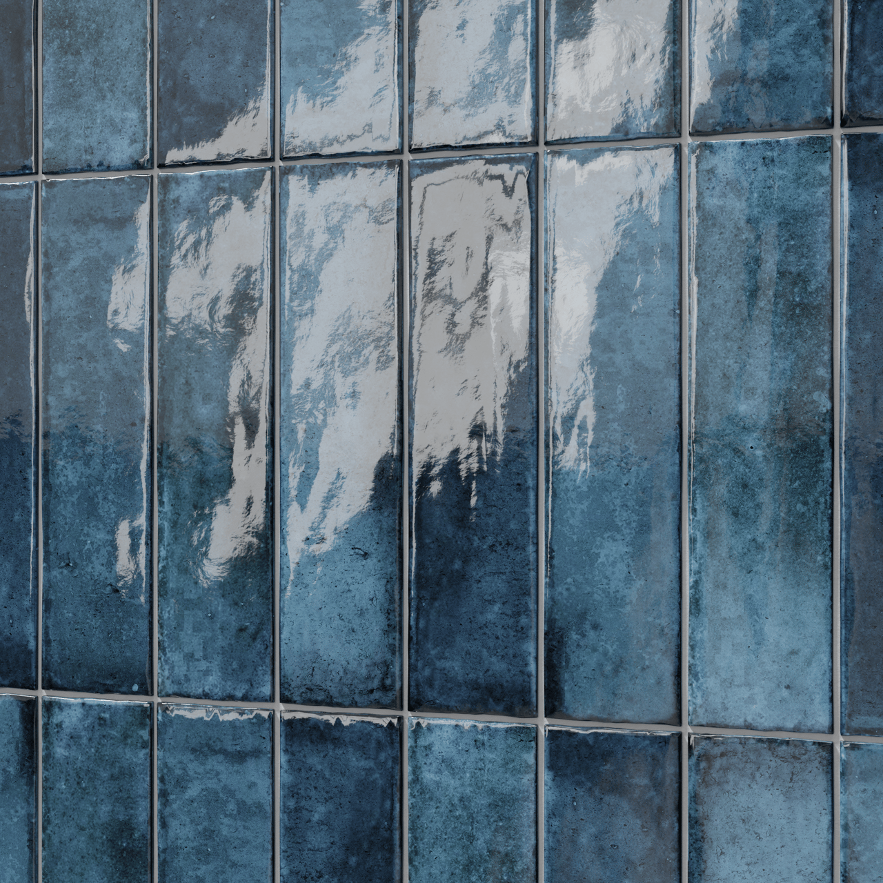 Carruzo Volcan carrelage mural en céramique 32 carreaux 6x25cm Azul