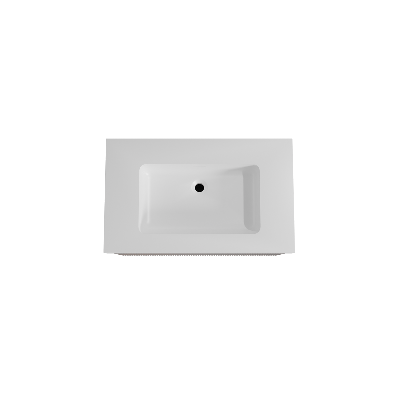 Storke Ribs zwevend badmeubel 85 x 52 cm notenhout met Mata High enkele wastafel in solid surface mat wit, Verticale symmetrische rechte ribbel