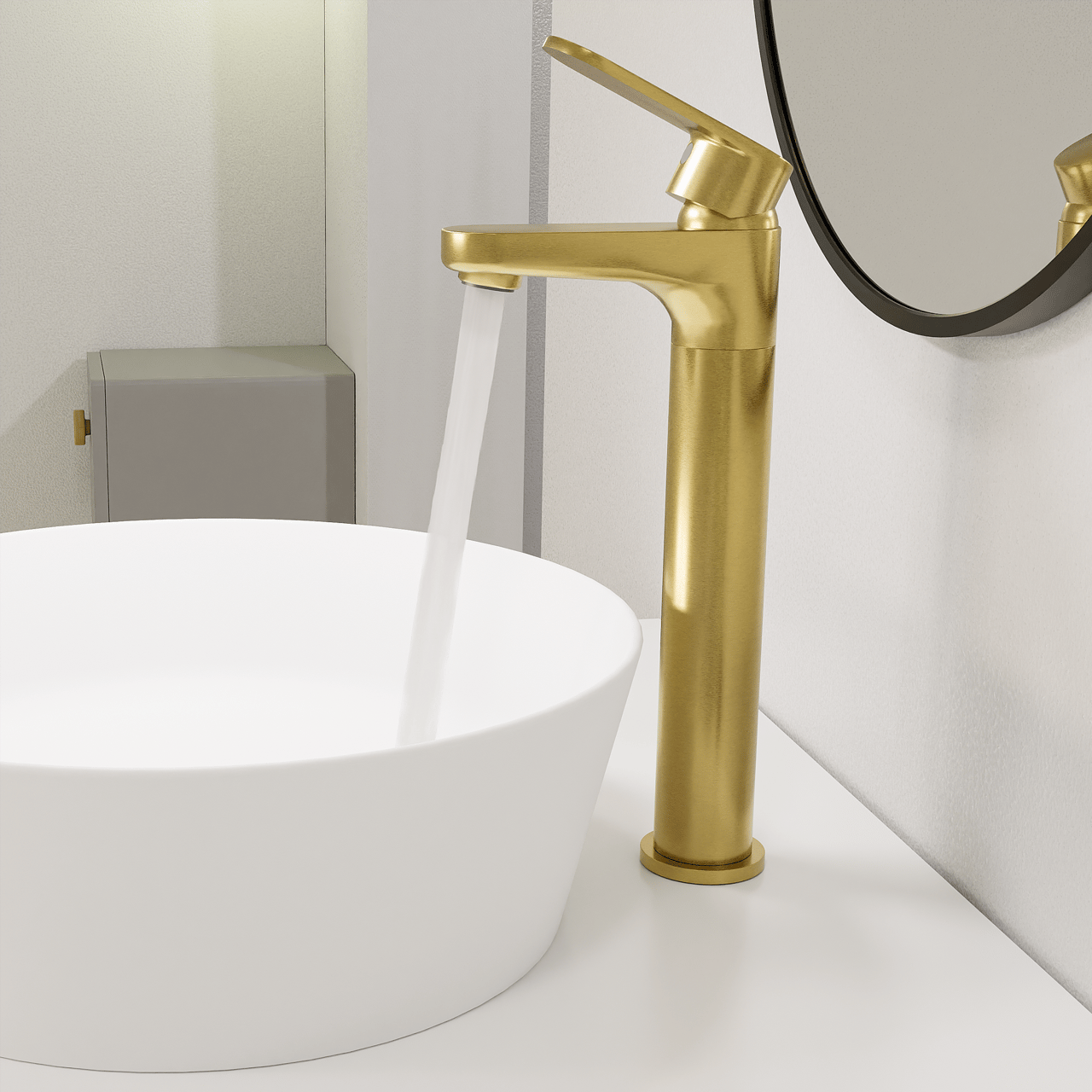 Linie Astor wastafelkraan verhoogd Brushed Gold