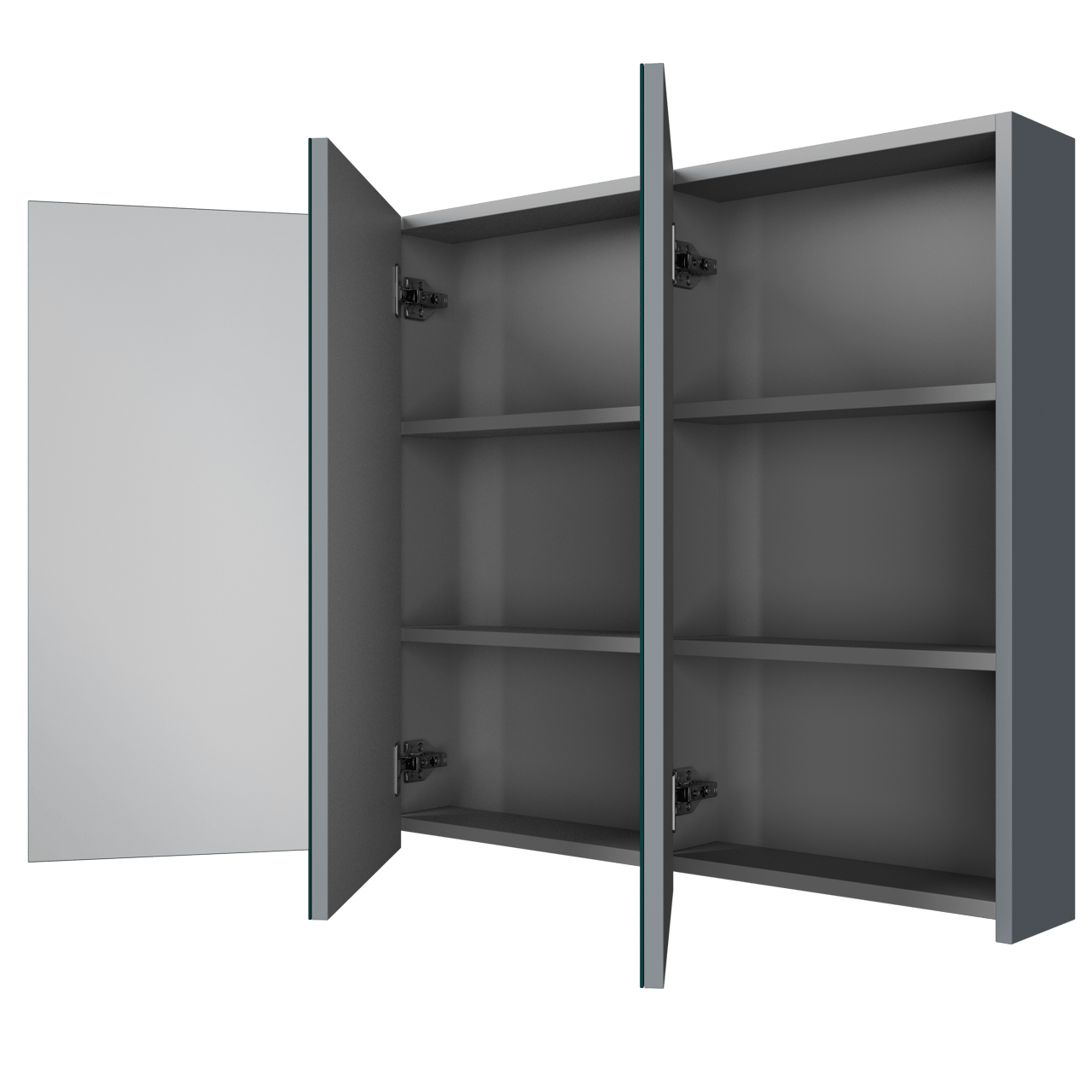 Linie Montro Spiegelschrank Bad: 120 x 75 cm, Blau Anthrazit