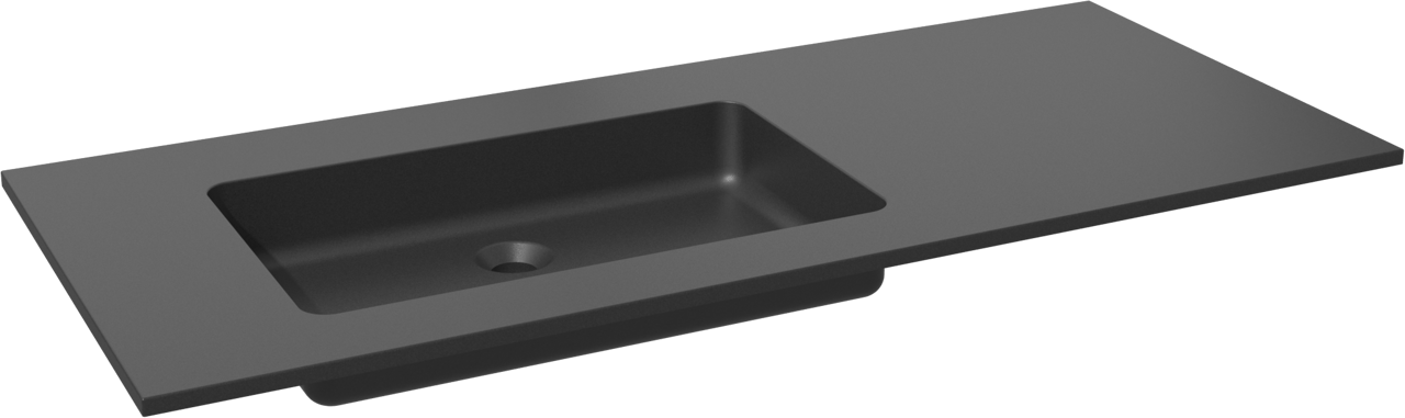 Storke Scuro Waschtisch, links, Quarz matt, 120 x 52 cm, Schrankkombination 35 cm