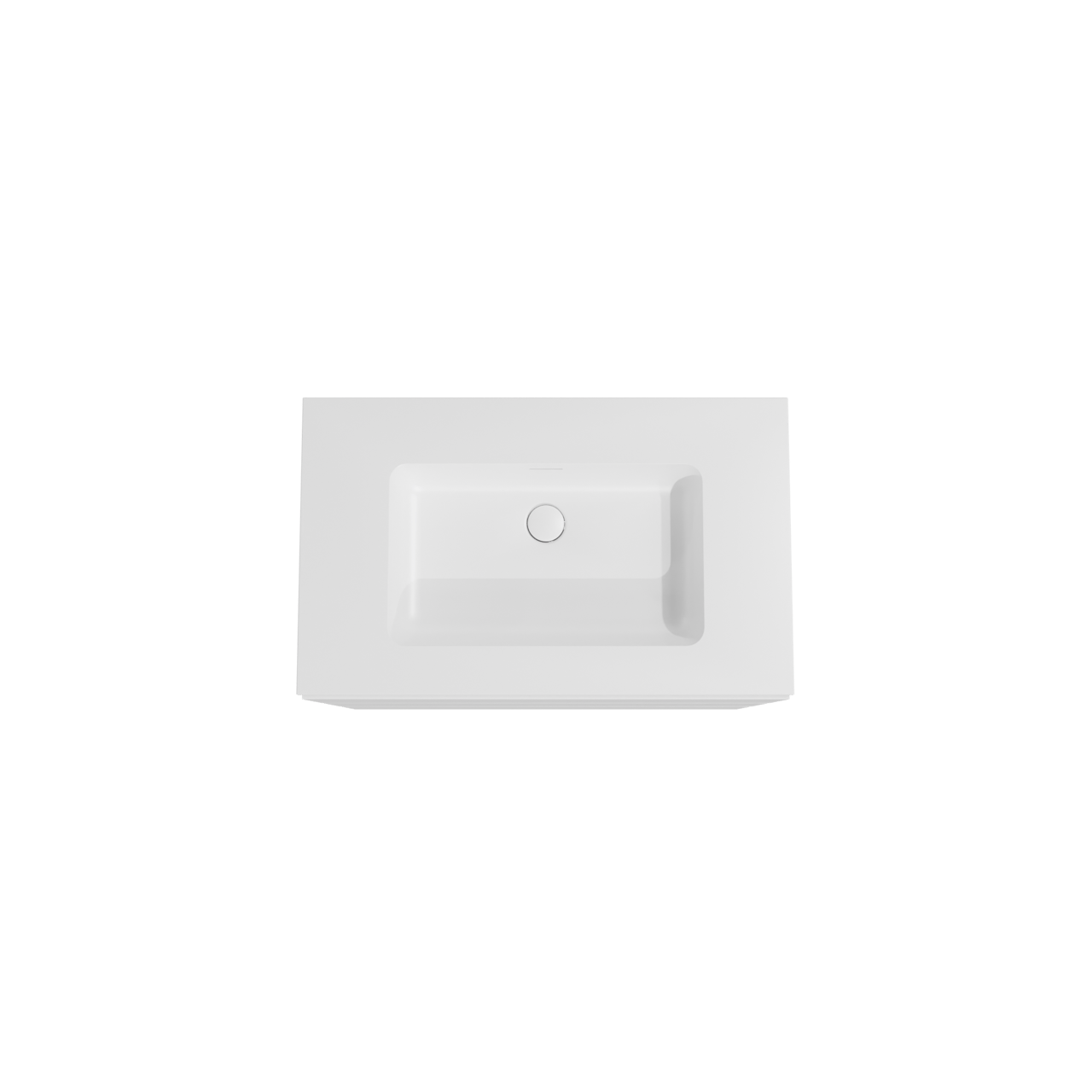 Storke Edge meuble salle de bains à poser 85 x 52 cm blanc mat avec Mata plan simple en solid surface blanc mat