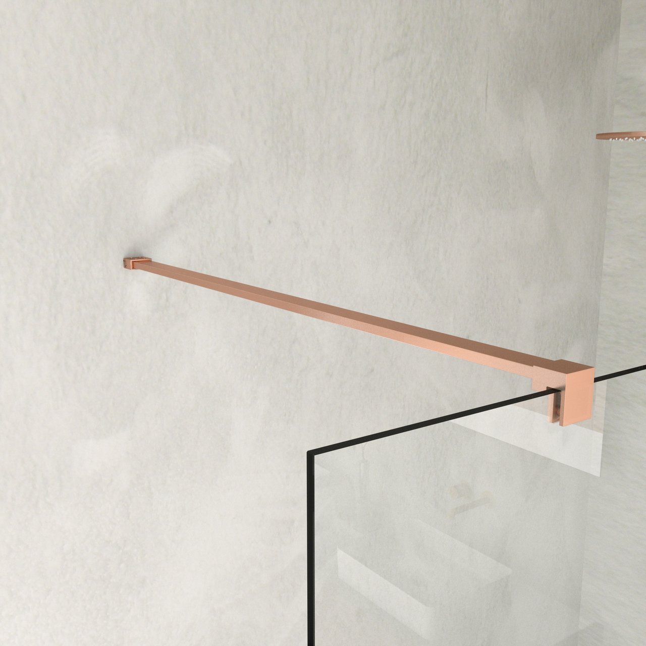 Balmani Modular inloopdouche 180 x 200 cm helder glas Brushed Rosegold profiel