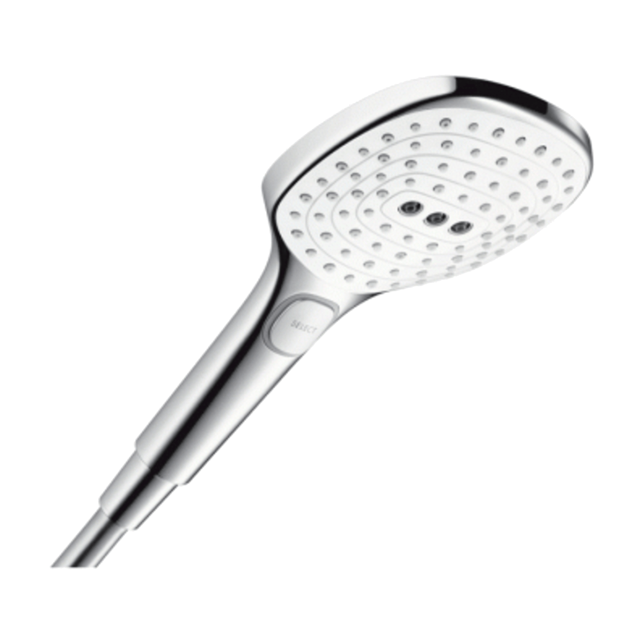 Hansgrohe Raindance Select E 120 Ecosmart handdouche 3 straalsoorten Glanzend Chroom en Wit