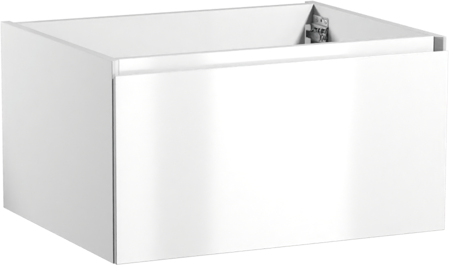 Storke Edge meuble sous-lavabo suspendu 65 x 52 cm blanc brillant 1 tiroir