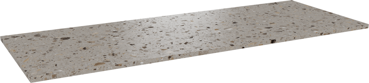 Balmani Stretto Einzel- oder Doppel Waschtischplatte greige terrazzo 150 x 55 cm