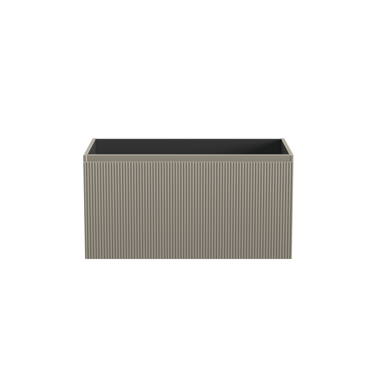 Storke Ribs meuble sous-vasque suspendu 95 x 52 cm soie grise 2 tiroirs
