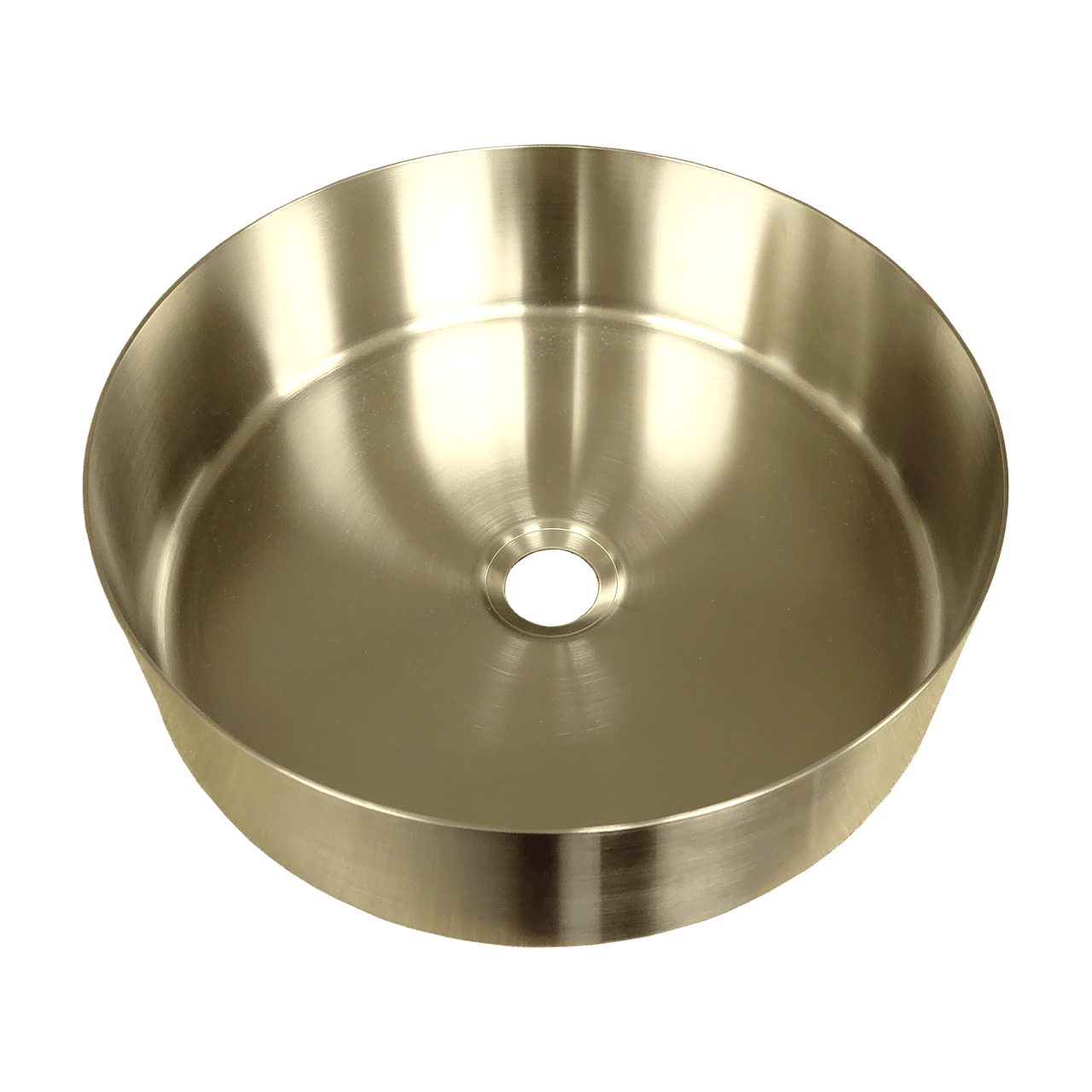 Balmani Accia Aufsatzwaschbecken: Brushed Champagne Gold, Edelstahl, rund, Ø 36 cm