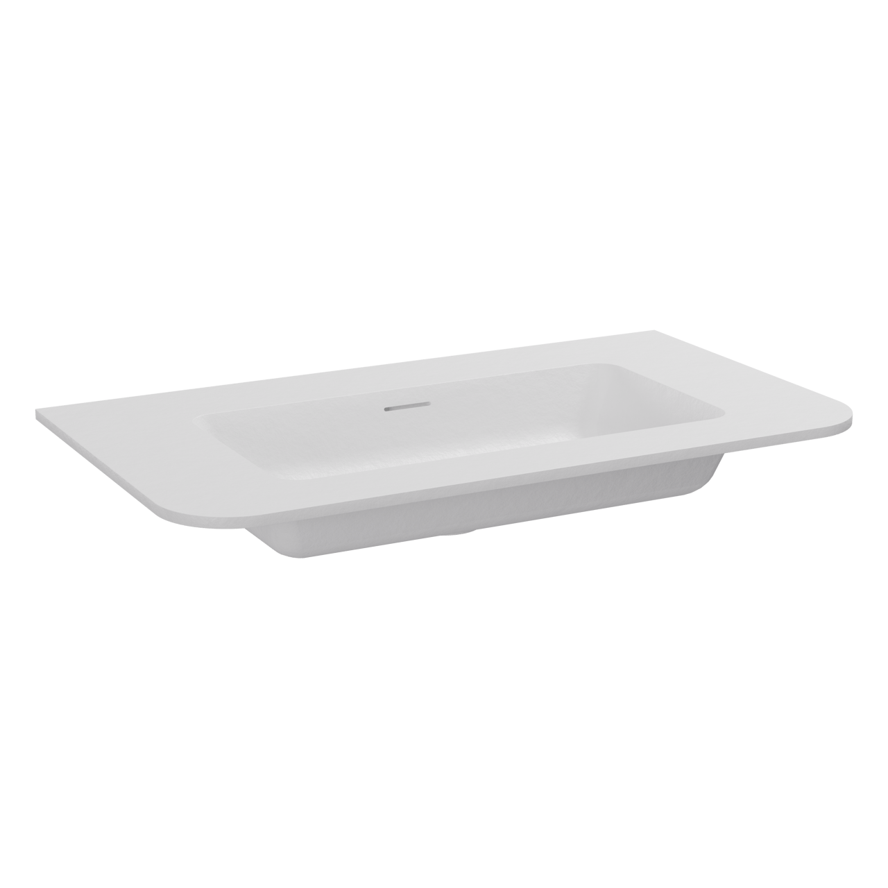 Storke Mata Soft enkele wastafel mat witte solid surface 80 x 46 cm