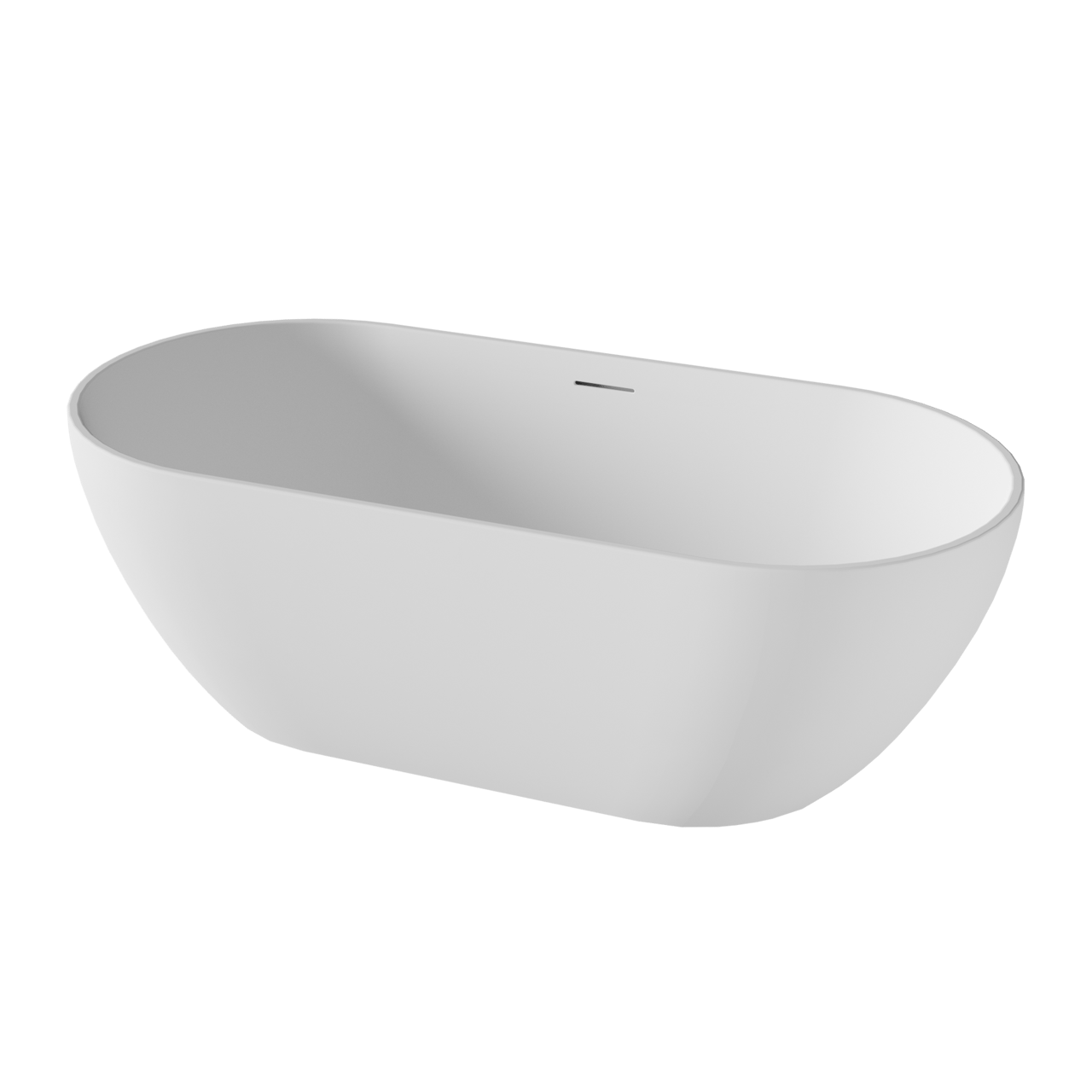 Balmani Nomina baignoire îlot ovale 169 x 80 cm Solid Surface blanc mat