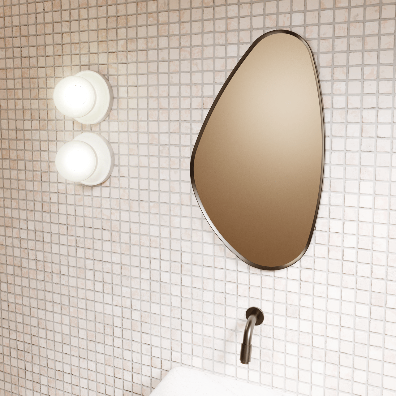 Balmani Auro organische toiletspiegel Brushed GunMetal 35 x 60 cm