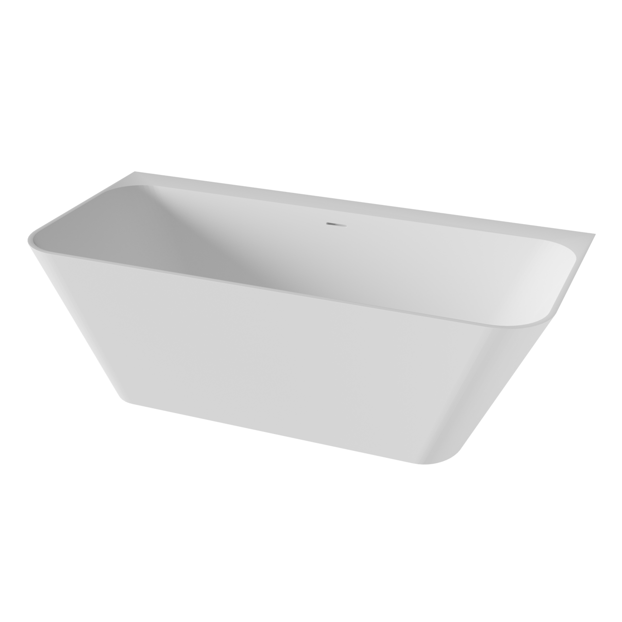 Balmani Zigga halfvrijstaand bad 180 x 85 cm Solid Surface mat wit