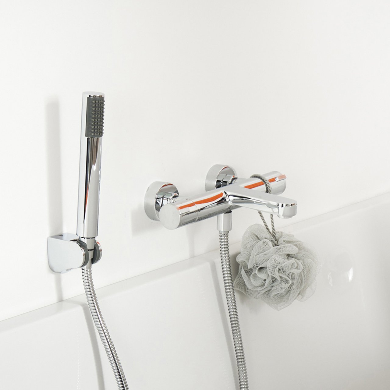 Linie Merlin thermostatische badkraan glanzend chroom